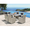 Square 5-Piece Wicker Patio Dining Set